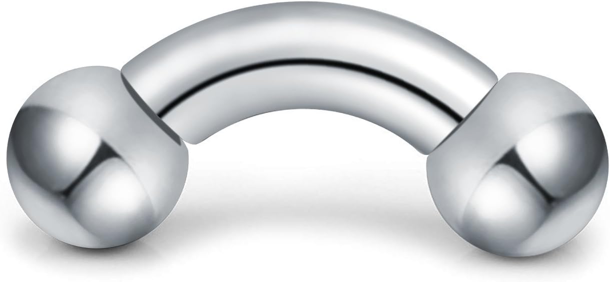 316L Acier Chirurgical intérieurement fileté courbé Curved Barbell(1.6 2 2.5 3 4 5 6 8 10mm épaisseur)