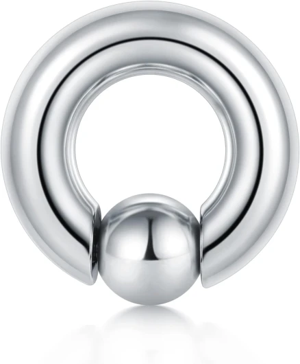 316L Acier Chirurgical Anneaux de Perles Captives Intim Captive Bead Ring BCR Piercing Bijoux (1.6 2 2.5 3 4 5 6 8 10mm épaisseur) 4g(5mm); Dia.: 12mm; Taille de Boule: 8mm