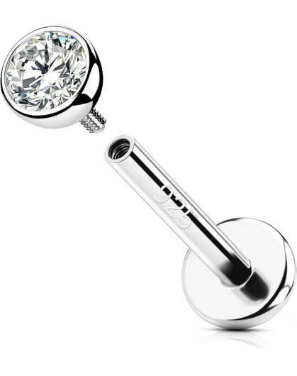 16G Piercing Helix en Argent 925 Filetage Intérieur Tragus Anneau Clear 3 mm CZ Piercing Oreille Cartilage Conch Bijoux pour Femme 8 mm 3mm CZ 16G8mm