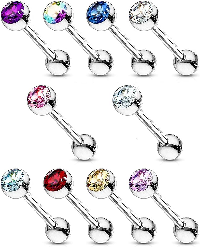 Lot 10 Piercings Langue UTOPIA Acier Chirurgical Inoxydable Anti Allergique Barbell LOVEPIERCING