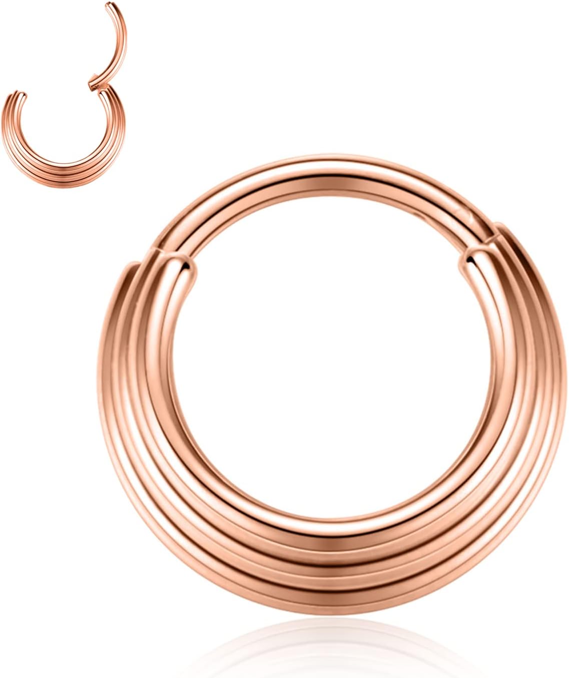 YEBOCIYO Piercing Nez Piercing Anneaux Triple Empilé Piercing Tragus Helix Conch Piercing Septum Piercing Nombril Piercing Labret Levre Acier Chirurgical 16G