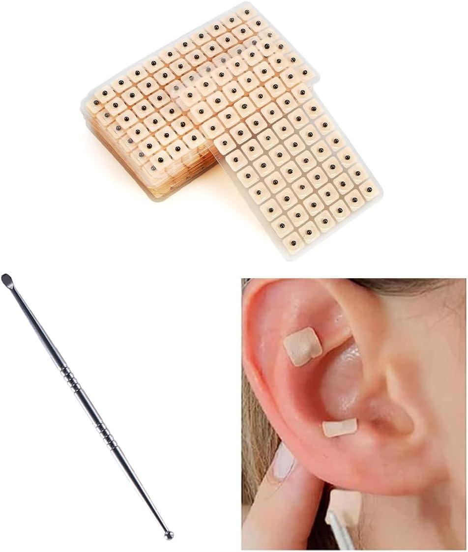 600pcs Graine D'oreille D'acupuncture,Vaccaria Graines D'oreille,Oreille Presse Graines Acupuncture,Points Acupuncture Graines,Magnétiques Thérapies Auriculaire,Avec Un Cueilleur D'oreilles,Kiuiom