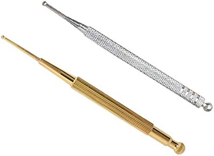Palpeur Double Sonde Pour l'acupuncture et l'acupression, Acupuncture Oreille Acupuncture Pen, Outils de R¨¦flexologie Faciale (Dien Chan) Stylo Lot de 2 (Silver + gold) D'or + Argent