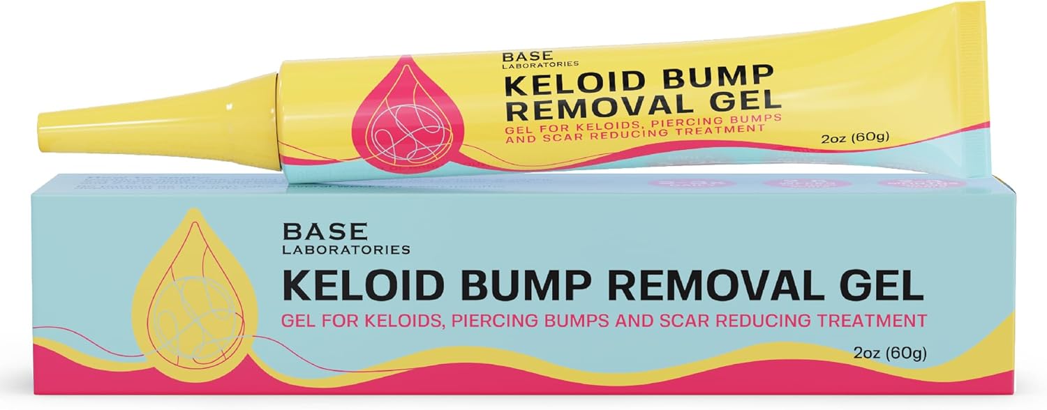 Base Labs Gel Pour Les Bosses Chéloïdes - Gel Naturel Pour Bosses De Perçage Et Cicatrices Chéloïdes - Pour Toutes Cicatrices, Chéloïdes Et Bosses - Gel De Soin Apaisant Pour Perçage - 60g / 2oz