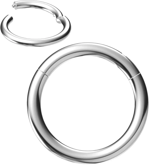 NewkeepsR 0.8/1.0/1.2/1.6/2.0/2.5/3.0/4.0mm Acier à charnière Septum Segment Clicker Lèvres Nez Anneau Hoop Helix Cartilage Daith Tragus