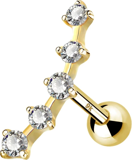 Boucles d'oreilles plaquées or pour cartilage 16 g croix / étoile AAA+ CZ avant hélix piercing conque piercing pour tragus supérieur, bijoux pour femmes et filles