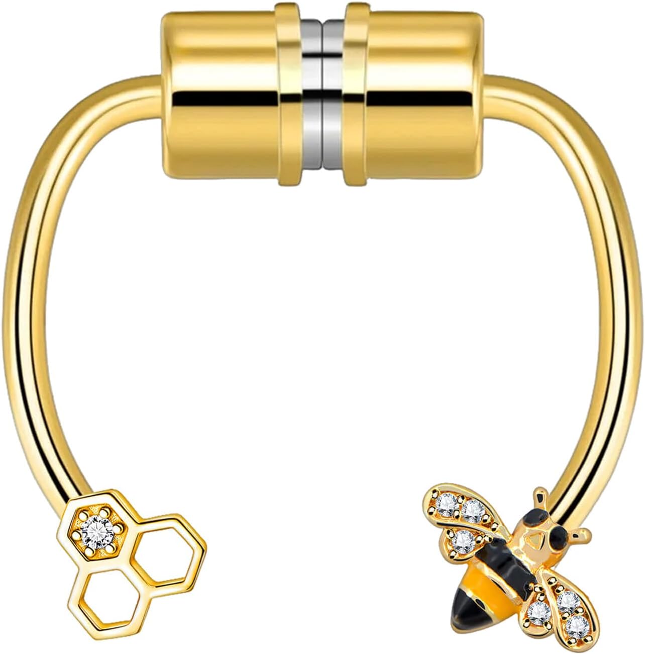 Surgical Steel Septum Clips with Magnetic Clasp, Faux Cuff Decoration Non-Piercing Hugger Style 3