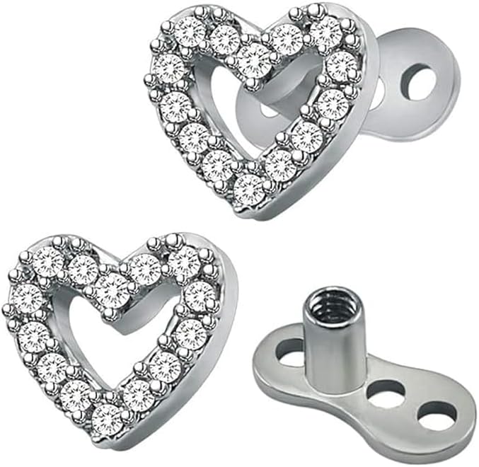 IMINI 2 Pièces 14G Zircone Cubique Ancre Cutanée Hauts Et Base En Acier Chirurgical Délicat Cristal Microdermals Piercings Corporels Clous Punk Bijoux Personnalisés Cadeaux Pour Femmes Filles
