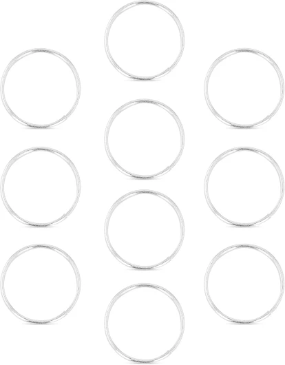 Silver Rock Jewellery Lot de 10/925 anneaux de nez unis en argent sterling massif Taille 8 mm Calibre 0,5 mm