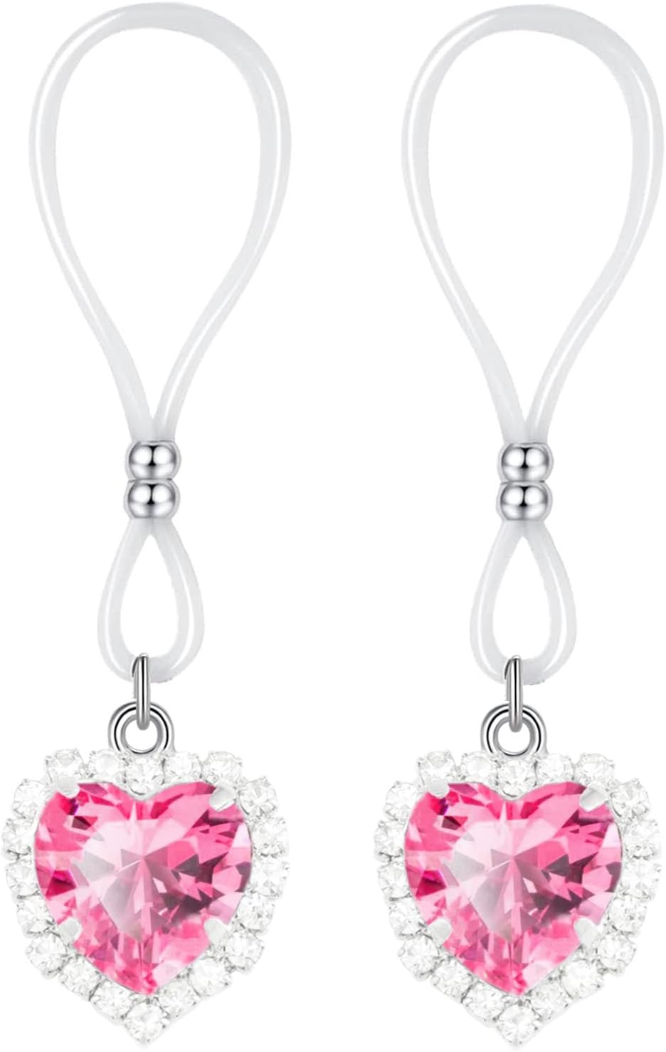 Gojewen Lot de 2 faux anneaux de mamelon à clipser sur cerceau de mamelon en acier inoxydable non piercing Style A Rose