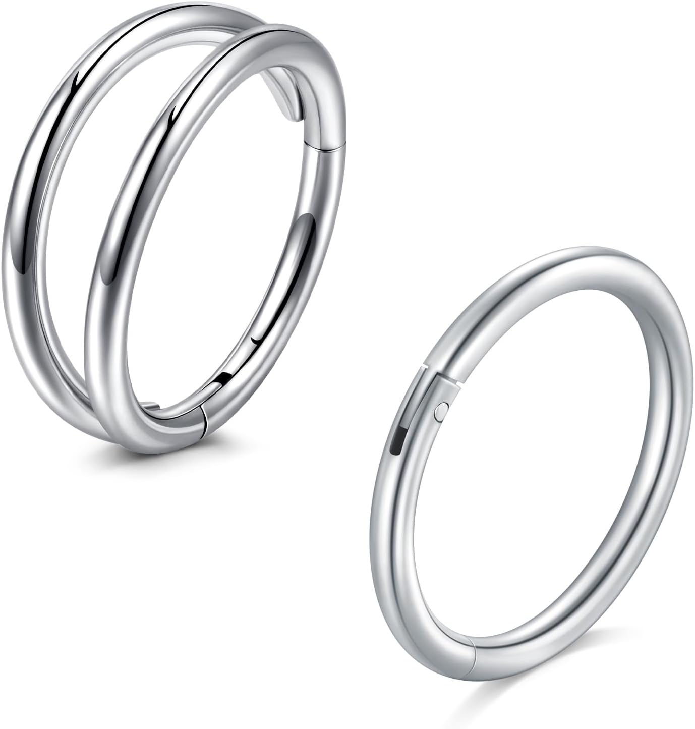 Piercing Nez Anneaux Hinged Clicker Septum Ring 316L Acier Chirurgical Boucle d'oreille Piercing Conch Helix Cartilage Nose Ring Hoop Femmes