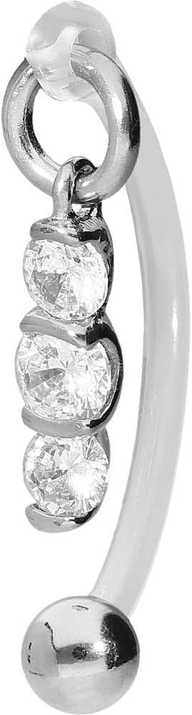 PIERCINGLINE PMFK Bananabell + acier chirurgical - Bannière en cristal - Piercing intime du ventre - Choix de couleurs