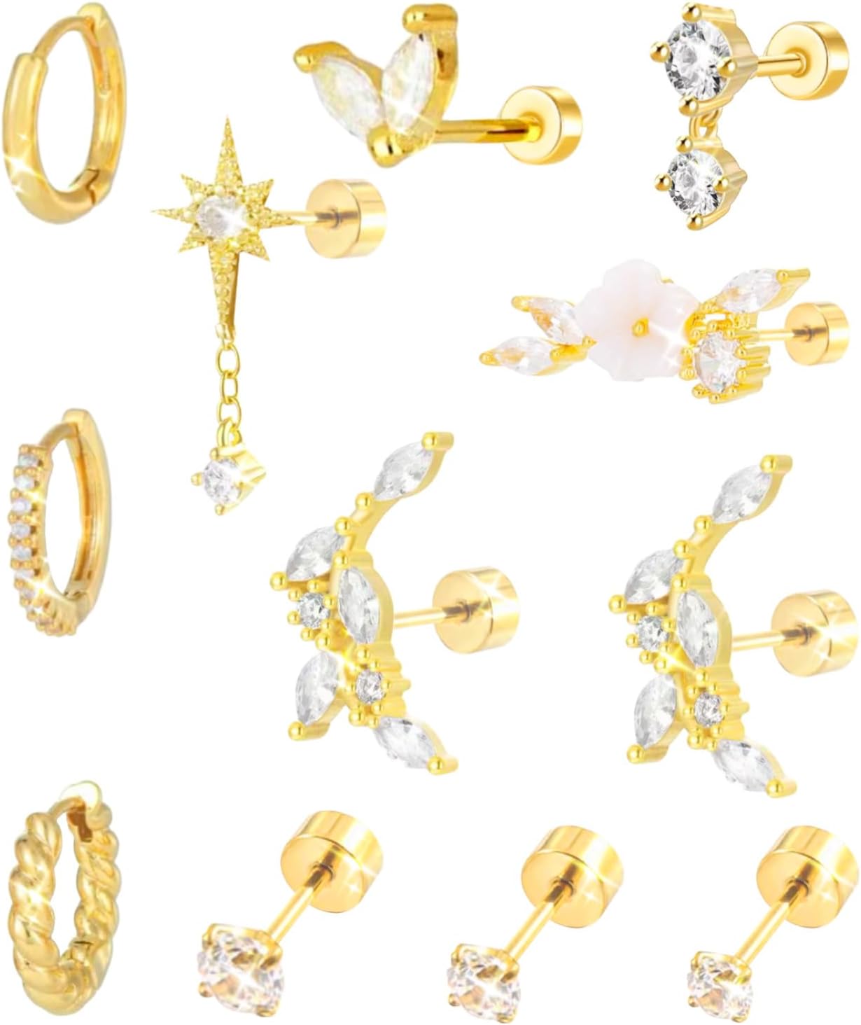 Jomdjmskes Boucles d'Oreilles Femme Couleur or