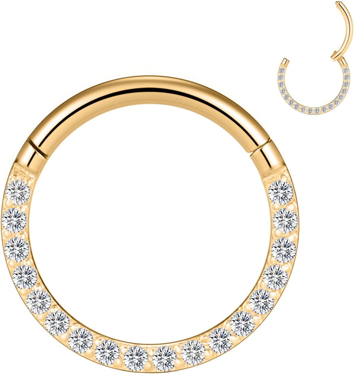 YEBOCIYO Piercing Nez Piercing Tragus Cube Zircon Piercing Anneaux Septum Piercing Ring Helix Conch Piercing Acier Chirurgical Or Argent Rosegold 16G