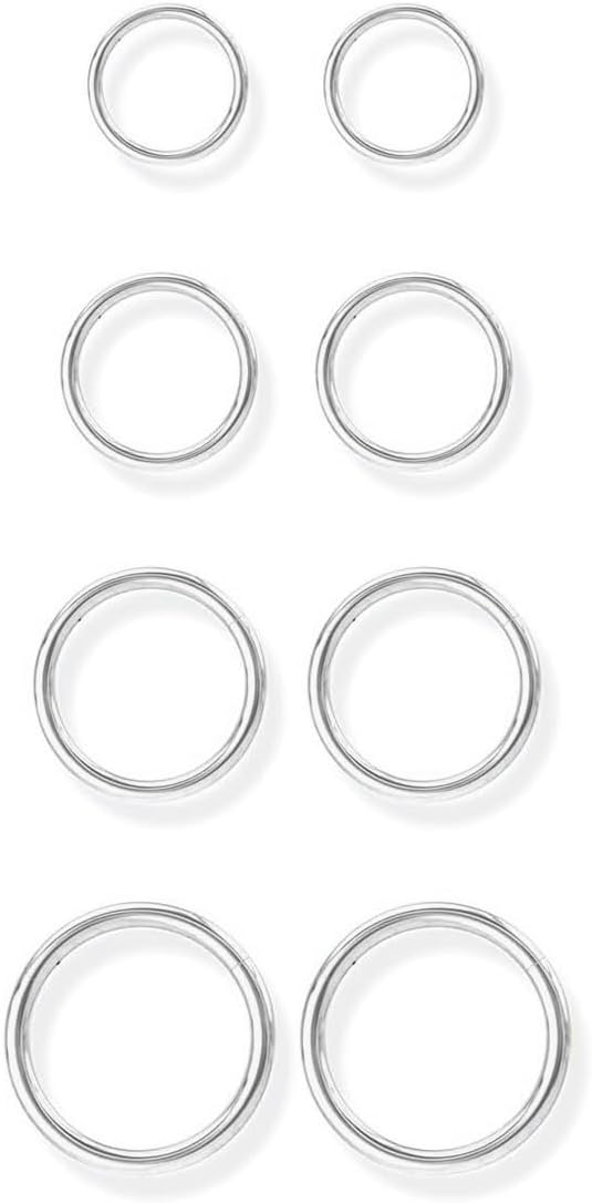 COYUN 8 Pièce Titane Piercing Nez Anneaux Piercing Hélix Tragus Hypoallergénique Argent Anneaux de Cartilage Piercing Conch Septum 6MM/8MM/10MM/12MM Anneau Nez Piercing