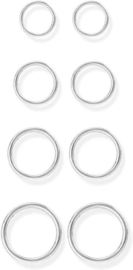 COYUN 8 Pièce Titane Piercing Nez Anneaux Piercing Hélix Tragus Hypoallergénique Argent Anneaux de Cartilage Piercing Conch Septum 6MM/8MM/10MM/12MM Anneau Nez Piercing