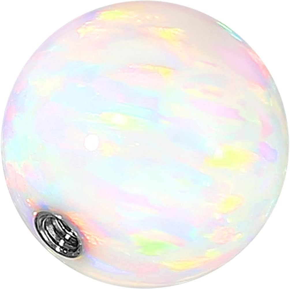 PIERCINGLINE Boule à visser universelle avec filetage intérieur - Opale synthétique - Embouts de piercing de rechange - Couleur et taille au choix