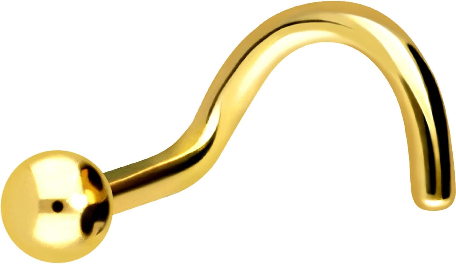 PIERCINGLINE Piercing de nez - Titane - Boule de 2,5 mm - Piercing nez en spirale - Choix de couleurs Noir,Or Rose,Argent