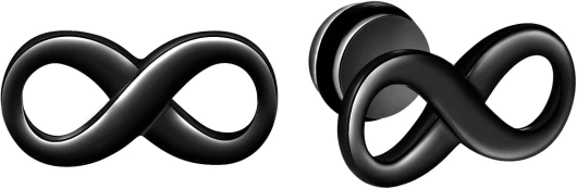 Boucle d'oreille en Acier inoxydable Le symbole infini Clou d'oreille argent/noir/or pour femme homme Black