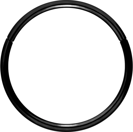 PIERCINGLINE Anneau segmenté à clicker en acier chirurgical – Piercing en or, argent, rose, noir ou bleu – pour nez, septum, oreille, hélix ou tragus Noir Épaisseur de la tige : 0,8 mm - Diamètre intérieur : 9 mm.