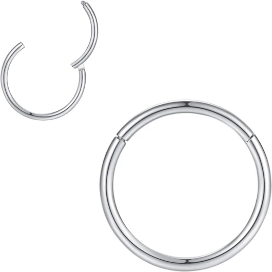 Popuhoops 316L ACIER CHIRURGICAL charnière nasal Hoop sutum anneau corps piercing lèvre anneau spirale cartilage rook boucles d'oreilles 20g 18g 16g 14g 12G 10g 8G, diamètre 5mm à 16mm