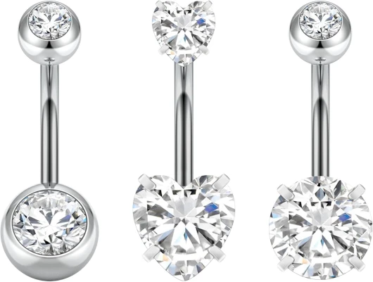 Anneau de Nombril en Acier Chirurgical 14G, Bijoux de Corps pour Femmes et Hommes