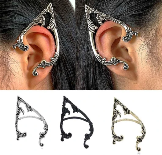 Cubahop 1 paire de Vintage genie boucles d'oreilles piercing boucles d'oreilles sac d'escalade boucles d'oreilles gothique exagéré (Noir)