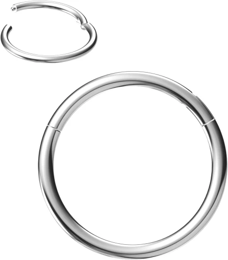 NewkeepsR 0.8/1.0/1.2/1.6/2.0/2.5/3.0/4.0mm Acier à charnière Septum Segment Clicker Lèvres Nez Anneau Hoop Helix Cartilage Daith Tragus