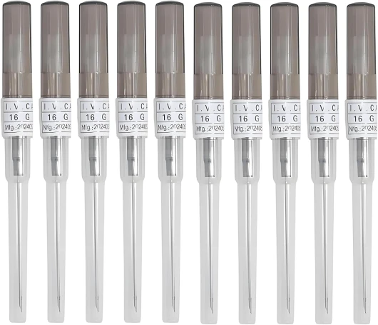 TGKEAIY Aiguilles Piercing, 10PCS Aiguilles de Perçage de Catheter, Piercing Outils IV Aiguille de Cathéter pour Nombril Ventre Mamelon Nez Oreille(16G)