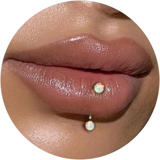 ESHIONER G23 Titane Piercing Arcade Piercing Langue Nombril Piercing Labret Vertical Levre Lip Bar Labret Daith Argent Opal 6mm/8mm/10mm 16G Bananes Homme Femme Hypoallergénique