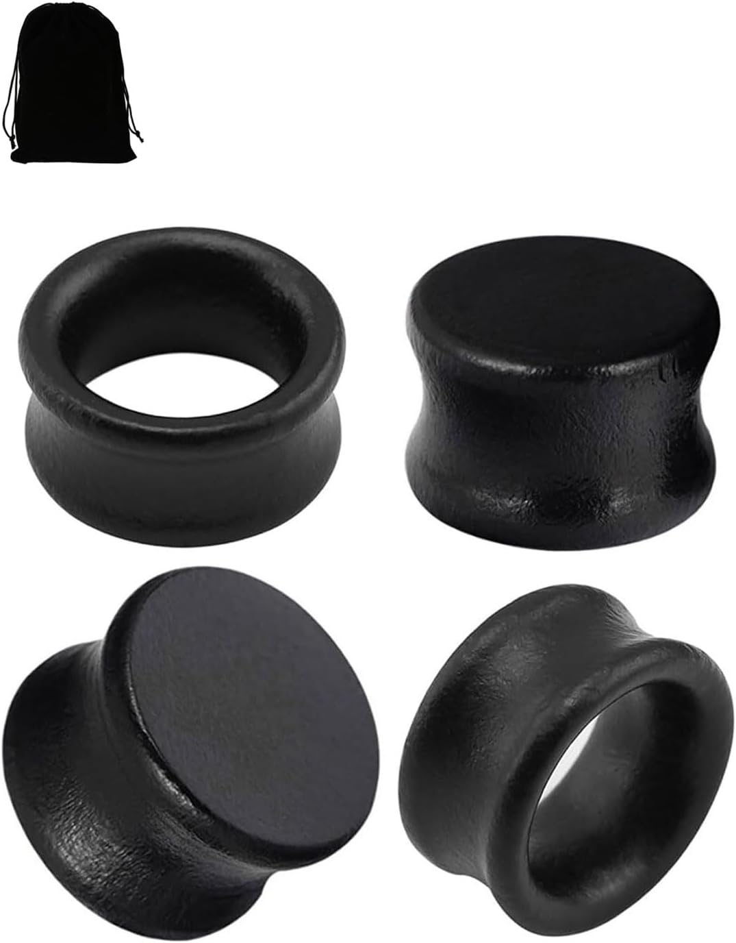 KGDUYC 2 paires Jewelry Tunnel Oreille Bois Organique Naturel Noir Ear Plugs Ecarteur 14mm Expansion Kit Piercing Hommes et Femmes