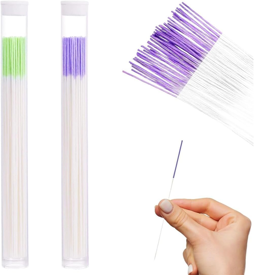 JEYORZY Lot de 120 Nettoyeurs pour Trou d'oreille, Ligne de Nettoyage pour Trou d'oreille, Nettoyeur Trou Boucles d'oreilles, Élimination des odeurs, Avec 2 Tubes de Rangement en Plastique Multicolore-1