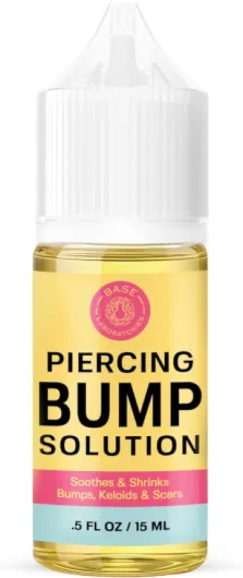 Solution Nettoyage Piercing Base Labs - Élimination Des Chéloïdes - Désinfectant Plaie Après Piercing - Solution Piercings Pour Nez & Oreille - HE Romarin & Lavande - 15ml 15ml (Paquet De 1)