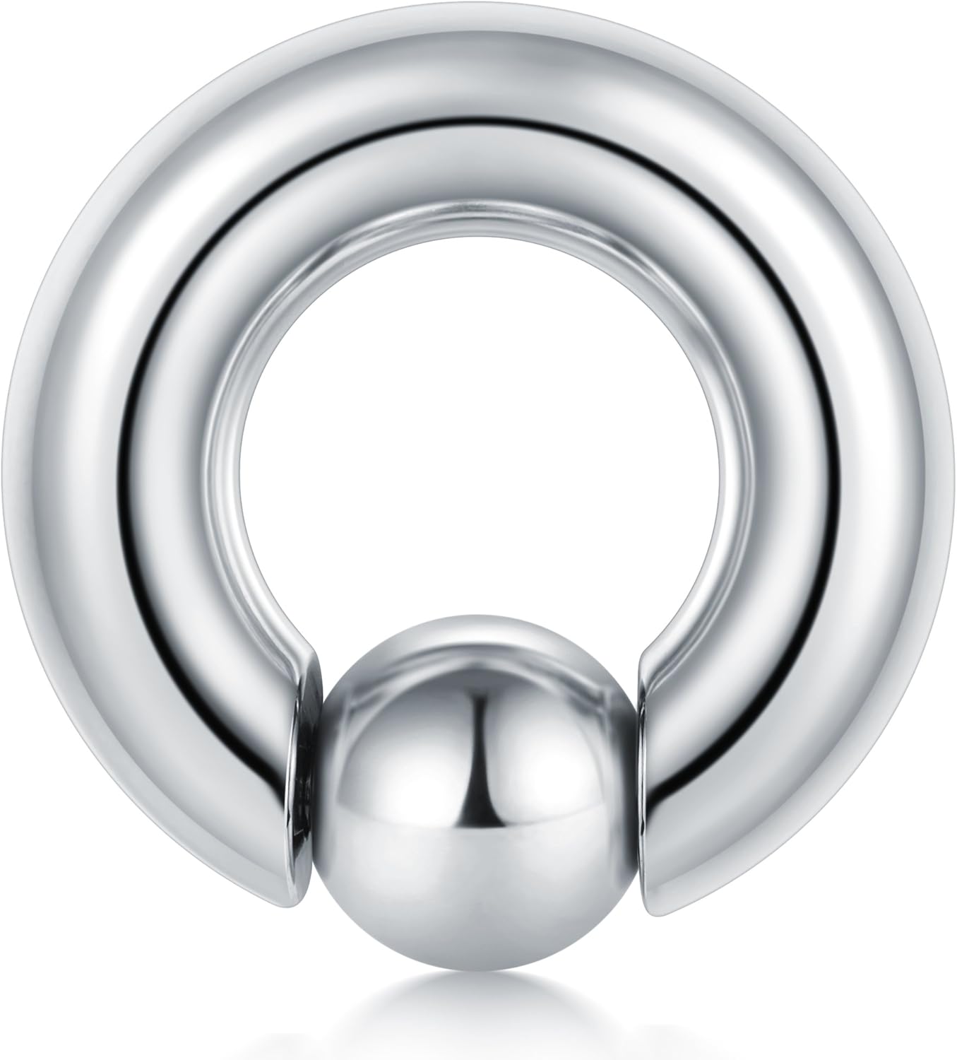 FECTAS PA Ring Prince Albert Piercing Anneaux de Perles Captives Action de Printemps CBR Monster Screwball Rings 00G-0G-2G-4G-6G-8G-10G-12G 12mm/16mm/19mm Bijoux de Corps en Acier Chirurgical Barre : 6mm, Dia - : 16mm