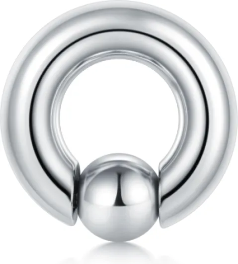 FECTAS PA Ring Prince Albert Piercing Anneaux de Perles Captives Action de Printemps CBR Monster Screwball Rings 00G-0G-2G-4G-6G-8G-10G-12G 12mm/16mm/19mm Bijoux de Corps en Acier Chirurgical Barre : 6mm, Dia - : 16mm
