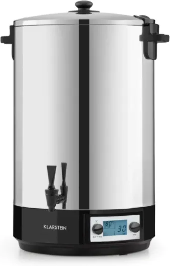 Klarstein KonfiStar 50 Digital - Stérilisateur automatique, Distributeur de boissons chaudes, 50 Litres, 2500 Watt, 30-100 °C, Minuterie, fonction réchauffage, acier inoxydable poli Konfistar Digital 50 L