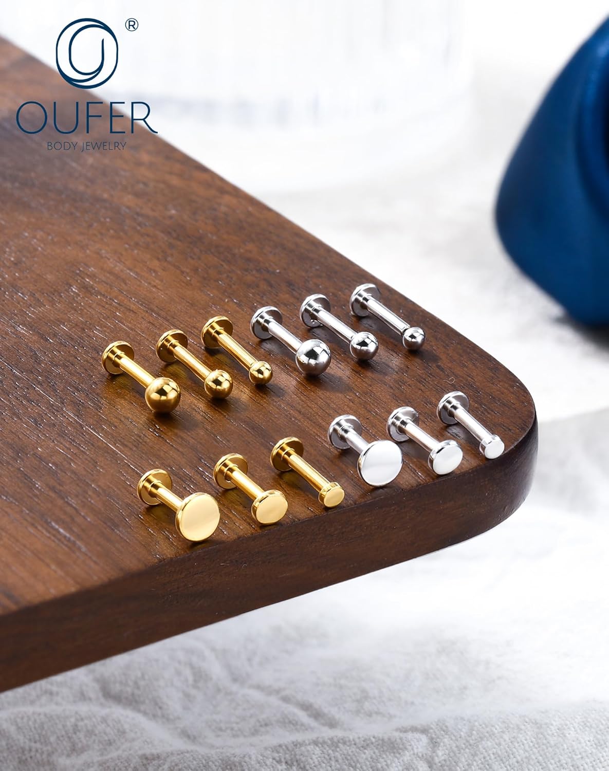 Boucles d'oreilles hélix : anneau de lèvre en argent sterling 925 sans fil 16 g 6 mm piercing labret bijoux à pousser dans le tragus Medusa Bar pour femme homme 2mm top gold round