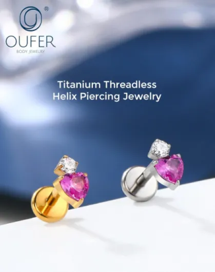 De Labret en Corps: Bague en Titane sans fil 18G avec Cœur en CZ pour Femmes Bijou de Piercing pour Cartilage Tragus Helix Bouchon de Lèvre Barre de 6mm en Or/Argent Heart-gold