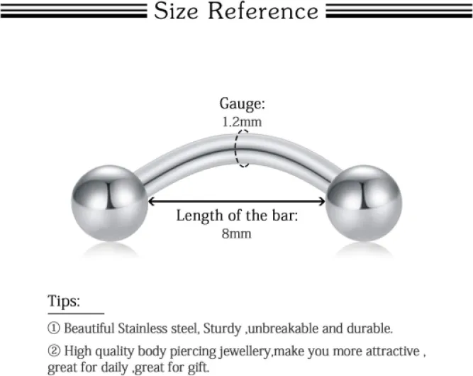14/16/24/28 pièces Piercing de nombril clair Set de piercing sourcils, anneau nombril grossesse, Bioflex Curved sourcils nez lèvres cartilage oreille Kit 20pcs