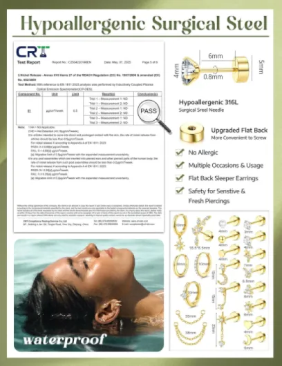 21Pcs Boucles d'Oreilles Femme Piercing Oreille Acier Inoxydable Boucles d'Oreilles Or Argent Piercing Helix Conch Tragus Daith Bijoux Femme