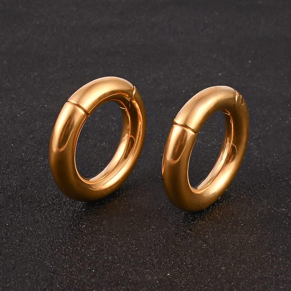 Poids Oreille écarteur Plug Tunnel Jauges Cerceau en Acier Inoxydable Piercing Bijoux pour Femmes Hommes 4mm 5mm 6mm 8mm 6mm(2G)x30mm Gold