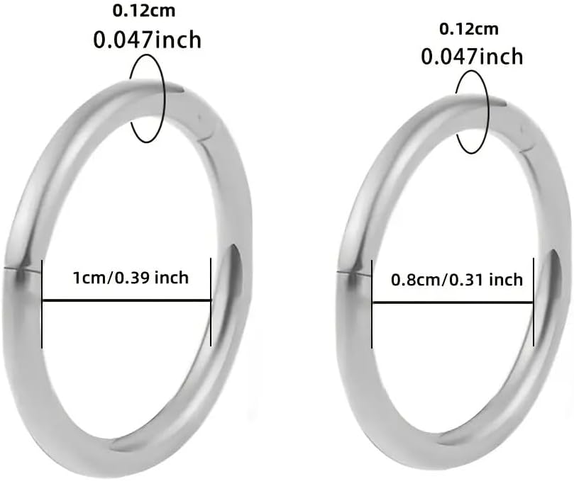 Poids Oreille écarteur Plug Tunnel Jauges 10 PCS Anneaux en Acier Inoxydable étirement extenseur Piercing 8mm 10mm 1.2*10mm Argent