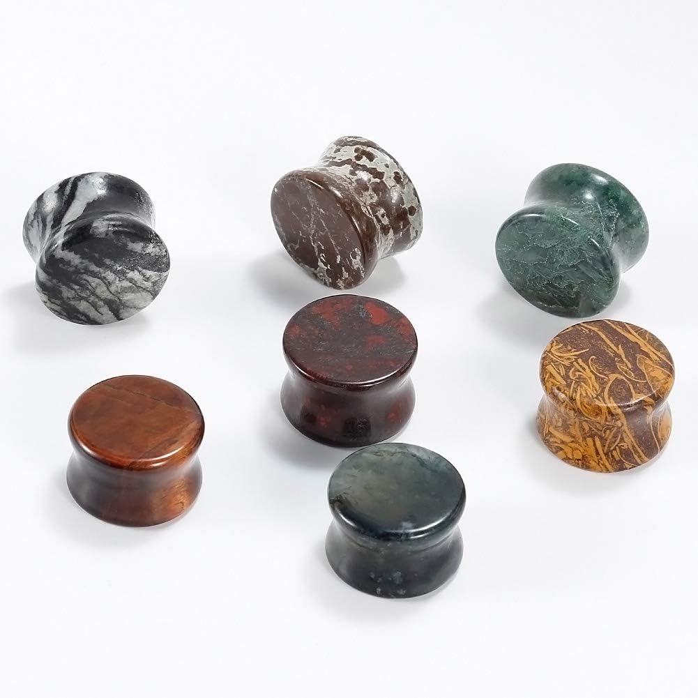 14PCS Bouchons d'oreille en Pierre Jauges de contrainte à Double évasement pour Selle Expander Stretchers 6mm-16mm.