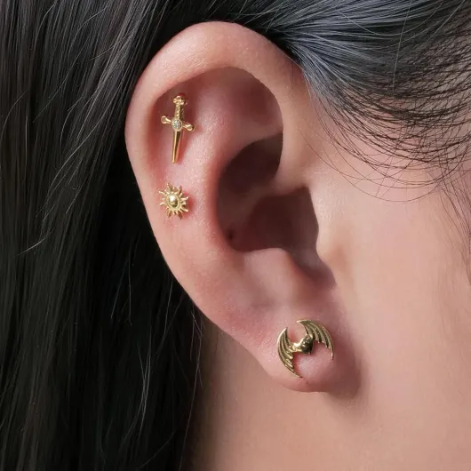 Bijoux de piercing en titane F136 hypoallergénique à dos plat, 18G, 6 mm 8 mm 10 mm, pour tragus, hélix, conque, cartilage, boucle d’oreille à tige, qualité implant couleur D