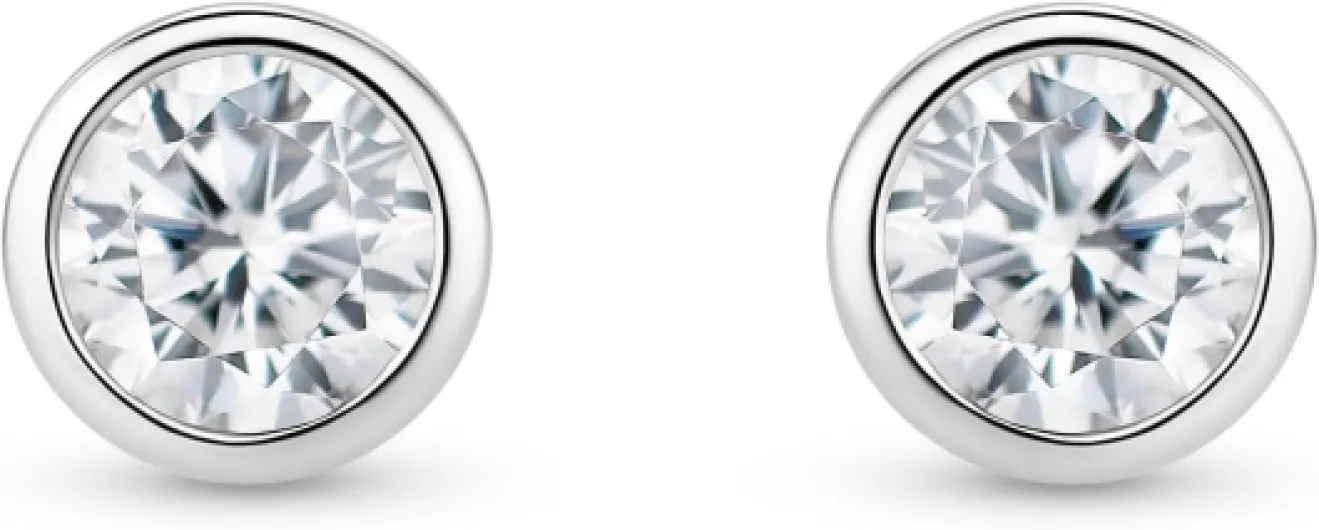 Boucles d'Oreilles Femme, Argent Sterling 925, Boucles d'Oreilles Argent et Zircons Taille Brillant, Piercing Oreille 6*6mm, Boucle d’Oreille Hypoallergénique, Bijoux Femme, Avec Boite a Bijoux