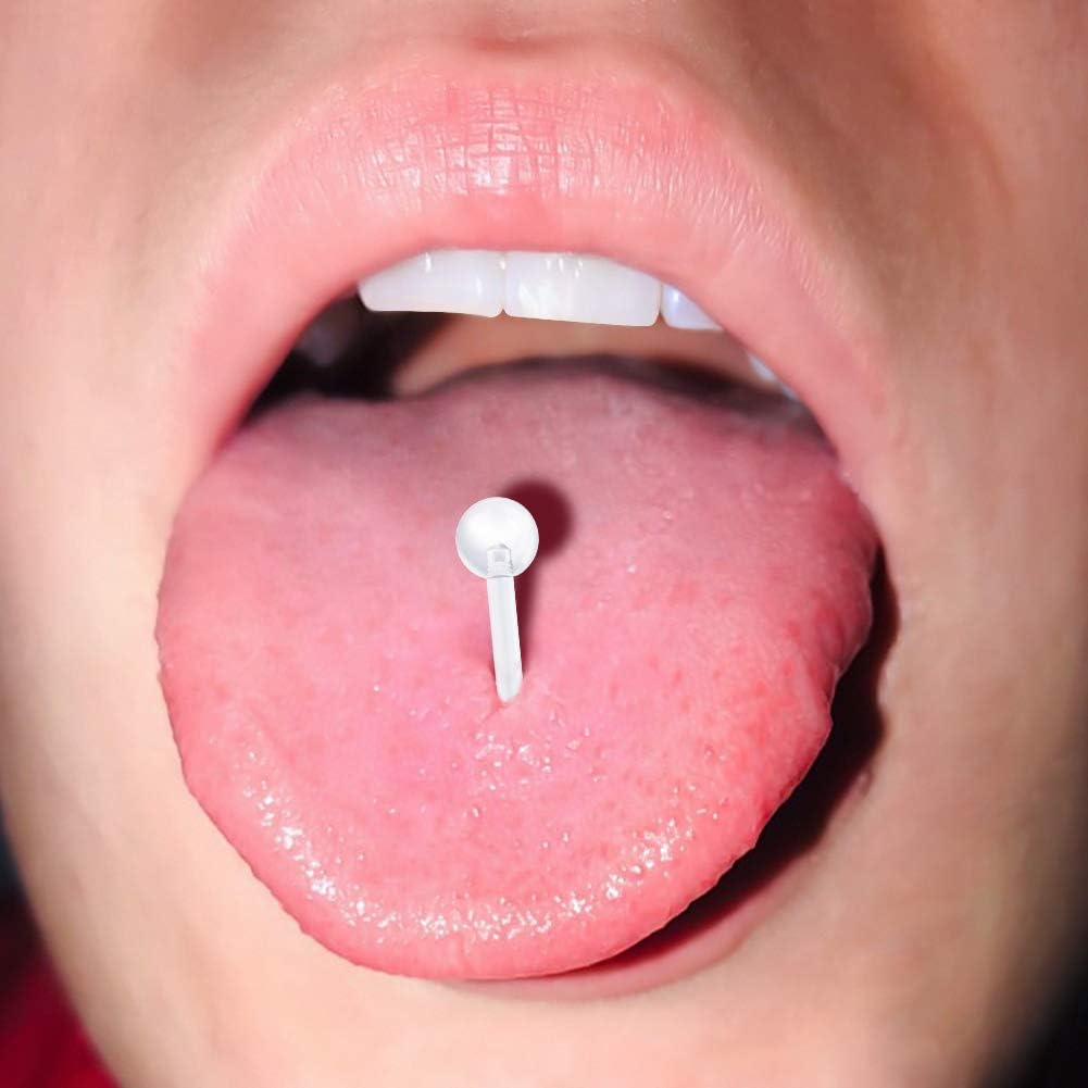 10pcs Langue Piercing Mamelon Piercing Ensemble Bioflex Plastique Barbell 12/14/16/18 mm Piercing Bijoux 12/14/16/18mm