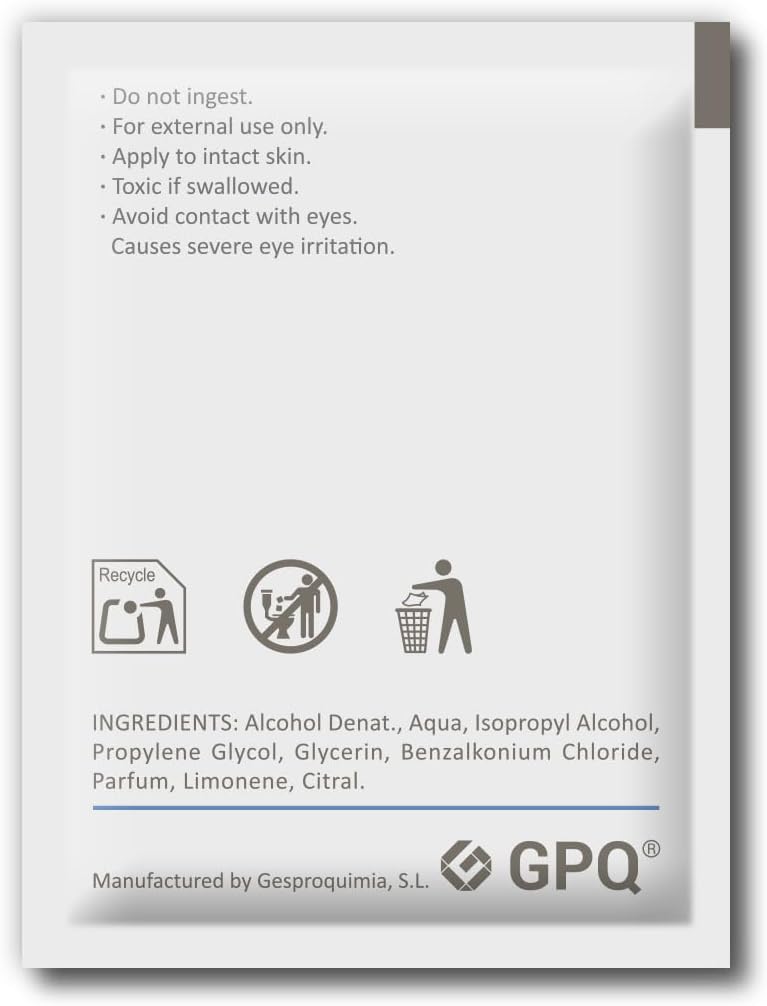 GPQ - BIOHANDS Lingettes Hydroalcooliques 70% Alcool - 500 unités - UNE EN 14476, 1040, 1275 - Parfumées - TNT 100% Biodégradable - Hygiénisant pour les Mains - Sans Parabènes - Fabriqué dans l’UE