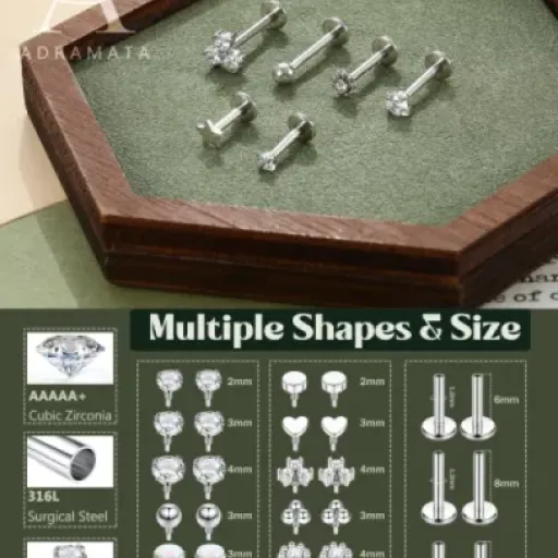 Test Adramata 16G/18G Piercing Tragus Labret : du filetage interne pas cher, mais pas parfait