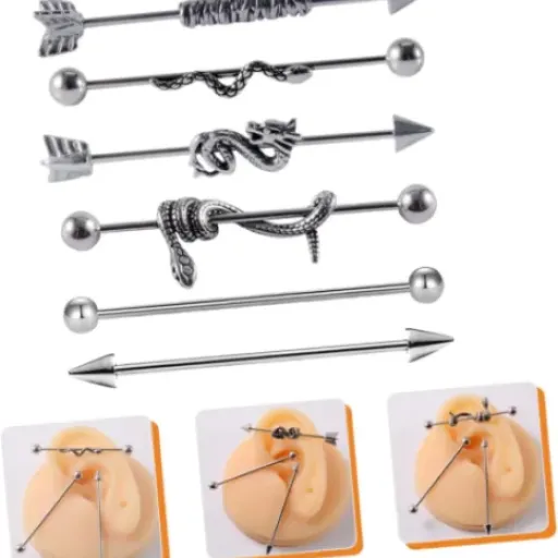 Test VALICLUD 6 pièces piercing industriel : du basique pas cher pour remplir l’oreille sans se ruiner