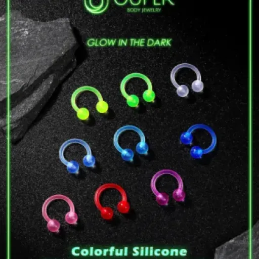 Test OUFER Lot de 9 piercings phosphorescents : fun pour s’amuser, pas pour les puristes du piercing